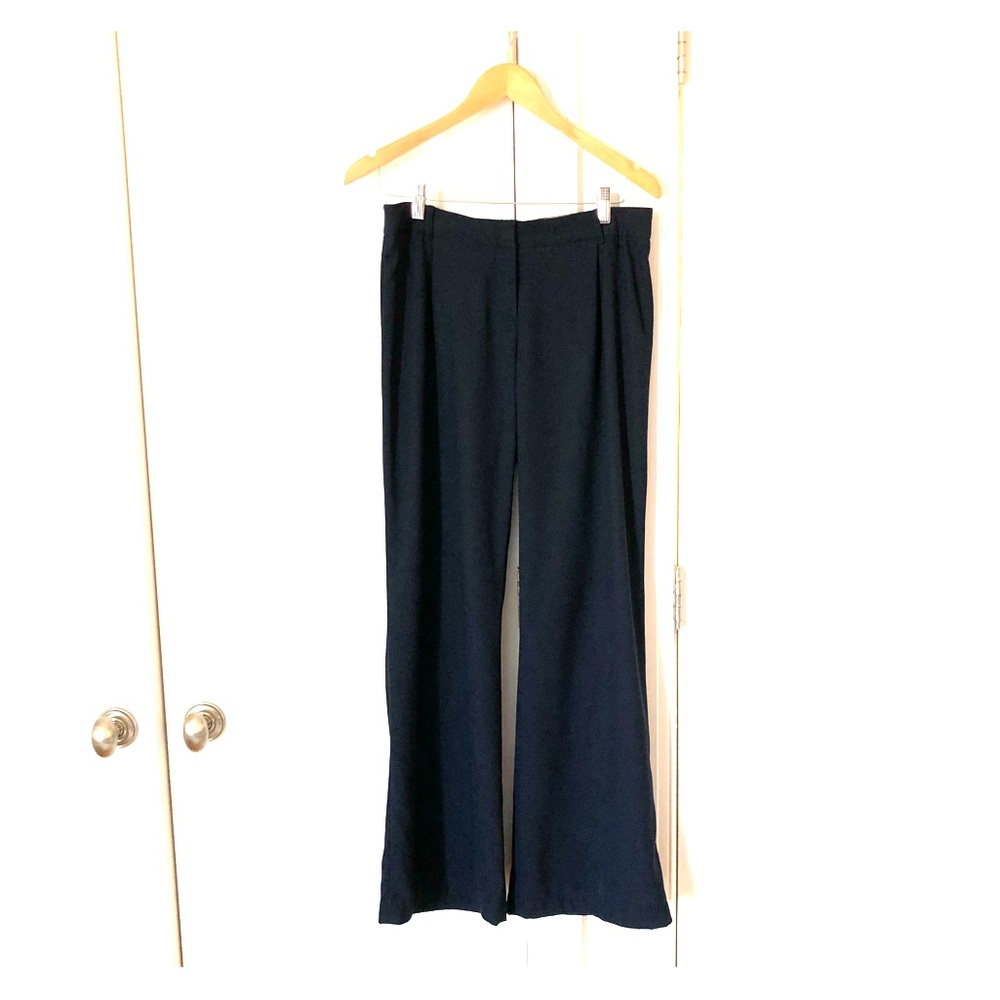 Navy blue wide legged work pant